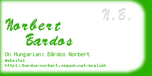 norbert bardos business card