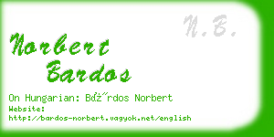 norbert bardos business card